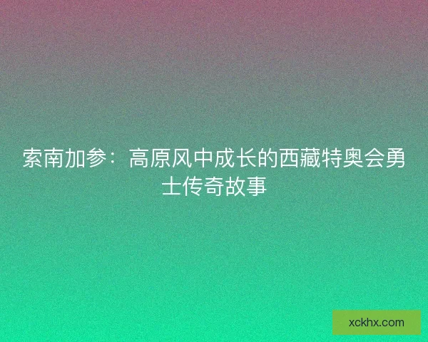 索南加参：高原风中成长的西藏特奥会勇士传奇故事