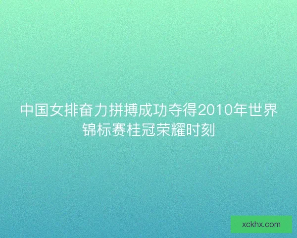 中国女排奋力拼搏成功夺得2010年世界锦标赛桂冠荣耀时刻